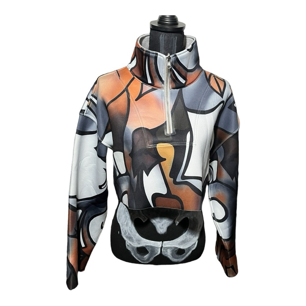 AKIRA main squeeze reversible printed scuba sweatshirt